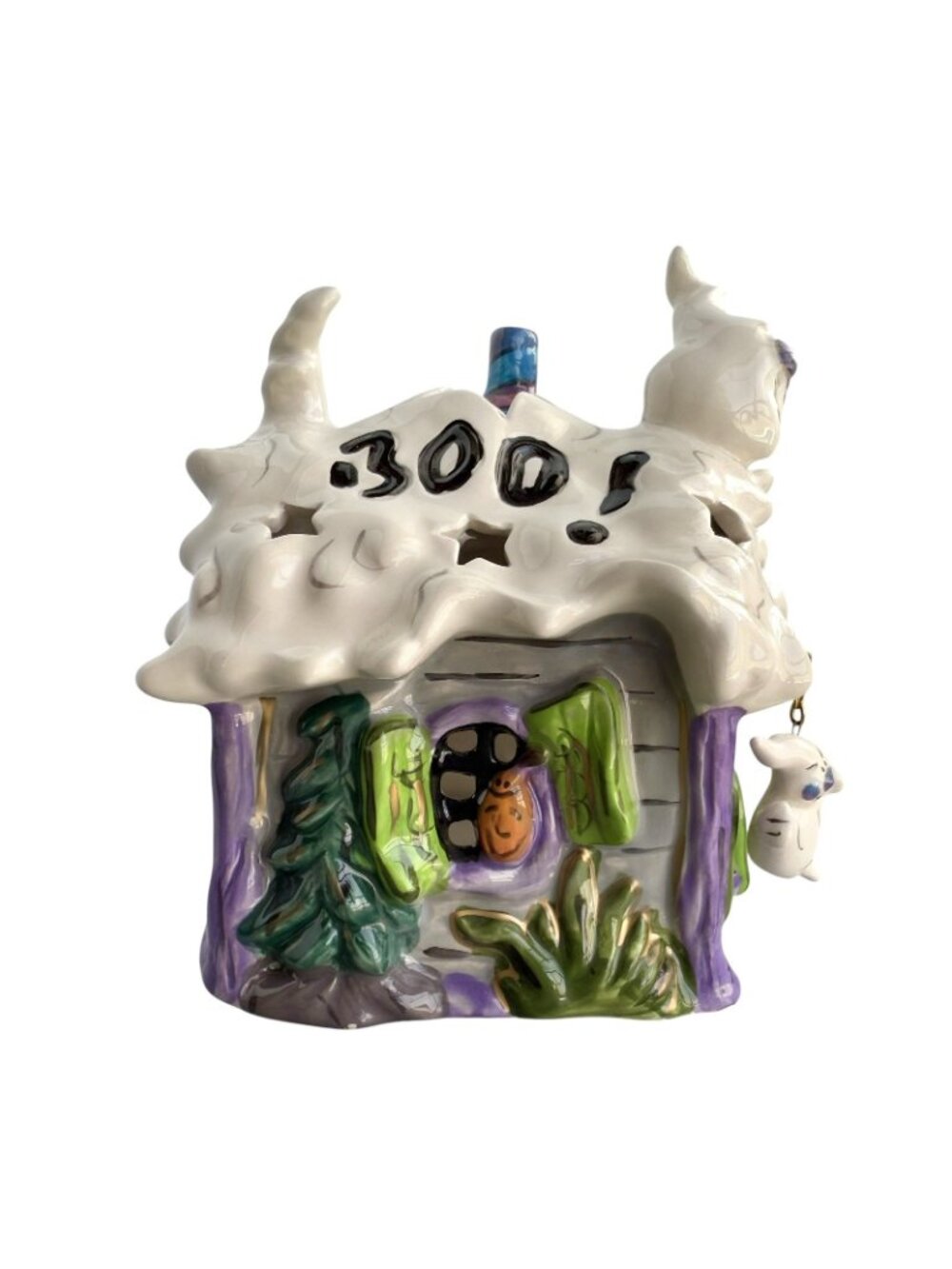 Blue Sky House of Boos Halloween House Ghost Tealight Heather Goldminc 2009 - Picture 6 of 7